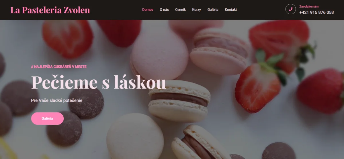 La Pasteleria Zvolen – tvorba web stránky