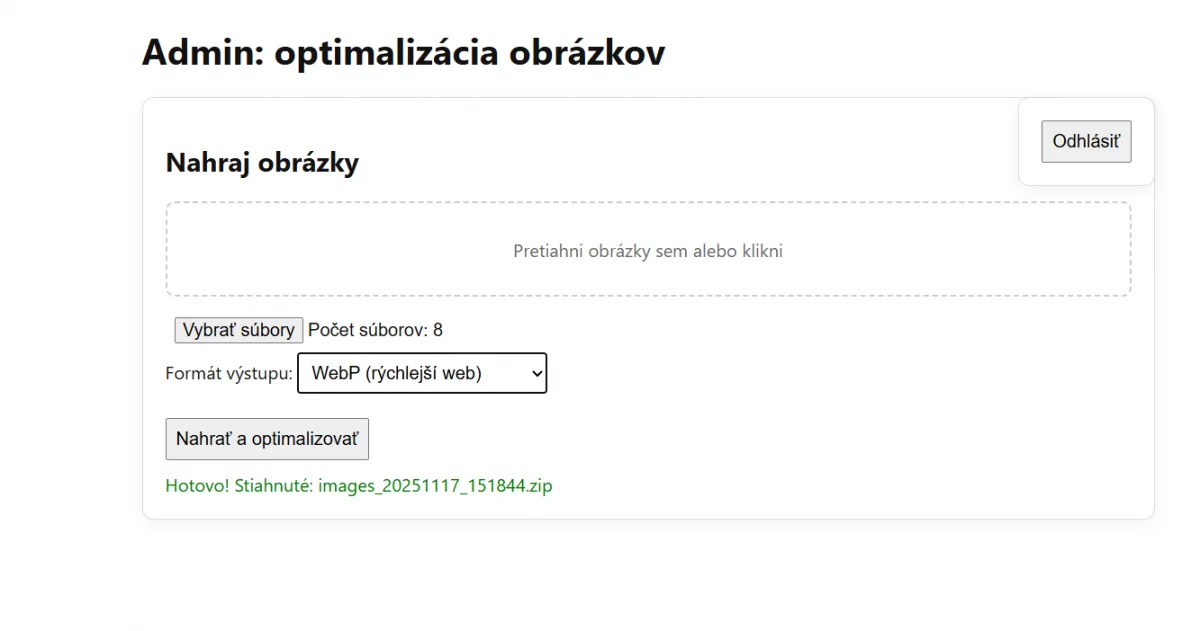 Optimalizácia fotiek pre SEO – webová aplikácia