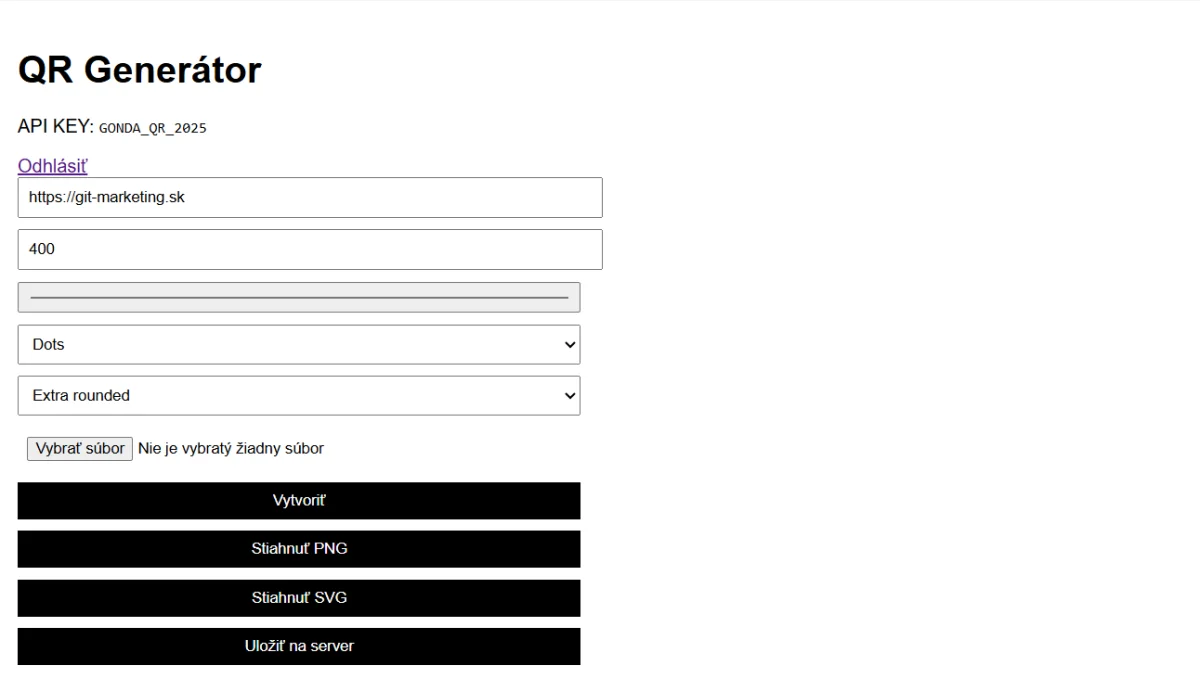 QR Generator – webová aplikácia pre digitálny marketing